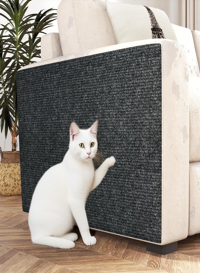 Decotalk Cat Wall Scratcher Adhesive Wall Scratchers for Indoor Cats Dark Grey Peel and Stick Carpet Walls Mounted Cat Scratching Pad 12"x78.7" Gray Corner Walls Scratching Post Furniture Protectors - Image 1